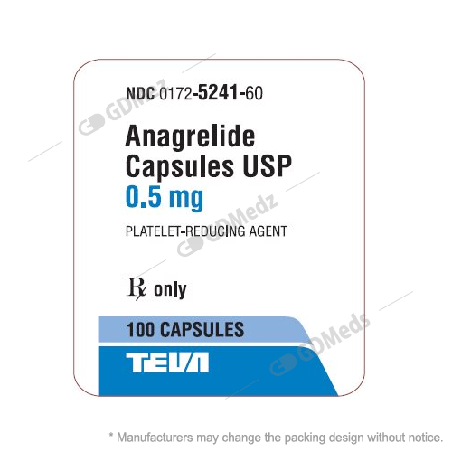 Anagrelide Capsules USP 0.5mg 100s