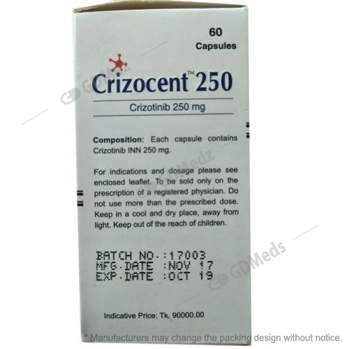Crizocent 250mg 60 Tablet