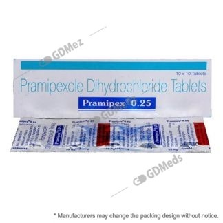pramipex pramipexole dihydrochloride sun 025mg 100 tablets-500