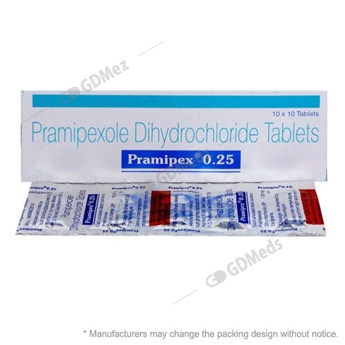 pramipex pramipexole dihydrochloride sun 025mg 100 tablets-500 pramipex pramipexole dihydrochloride sun 025mg 100 tablets-500
