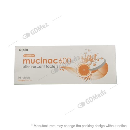 Mucinac 600mg Orange Sugar Free 10 Effervescent Tablet