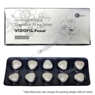 vidofil power vardenafil40mg dapoxetine60mg 10 tablets-ether-500